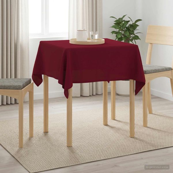 vidaXL Uterák na stôl Štvorcový Víno červené 140 x 140 cm Polyester