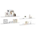 vidaXL Plávajúce nástenné police 4ks, lesklé biele 120x23,5x3,8cm, MDF