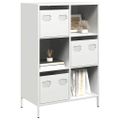 vidaXL Vysoká skrinka biela 68x39x103,5 cm oceľ