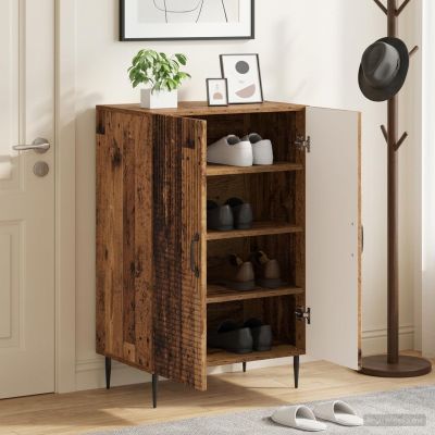 vidaXL Skriňa na topánky HAARLEM 59,5 x 39,5 x 89,5 cm Staré drevo