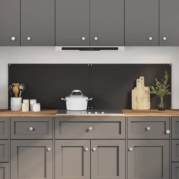 vidaXL Kuchynský obklad 2 pcs Čierna 90 x 50 cm tvrdené sklo