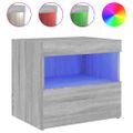 vidaXL Nočné stolíky s LED svetlami 2 ks sivý dub sonoma 50x40x45 cm