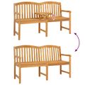 vidaXL Ručne vyrezávaná ružová lavička 150,5 x 60 x 95 cm Prírodná