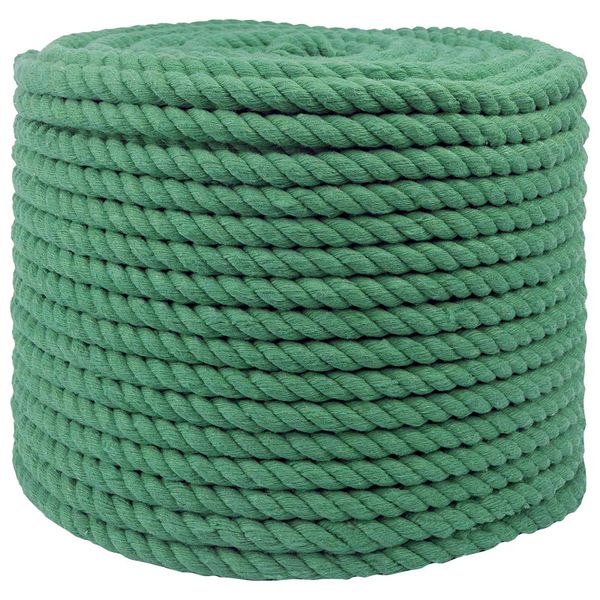 vidaXL Bavlnený povraz 10 mm 100 m Zelená 100% bavlna
