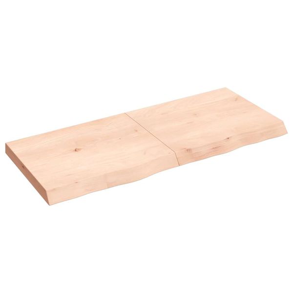 vidaXL Nástenná polica 120x50x(2-6) cm, neošetrený dubový masív
