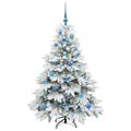 vidaXL Umelý vianočný stromček s 150 LED-i Biela 150 cm PE a PVC