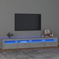 vidaXL TV skrinka s LED svetlami betónová sivá 240 x 35 x 40 cm
