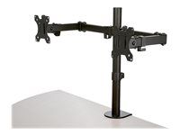 Space-saving Design (ARMDUAL2) - Montážna sada - nastaviteľné rameno - pre 2 monitory - oceľ - čierna - veľkosť obrazovky: 13"-32" - upevniteľné na stôl