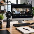 Mini ručný ventilátor Ruhhy 27781,2400mAh USB-C, čierny