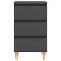 vidaXL Nočné stolíky nohy z masívneho dreva 2 ks sivé 40x35x69 cm