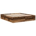 vidaXL Posteľný rám bez matraca staré drevo 200x200cm kompozitné drevo