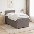 vidaXL Posteľ boxspring s matracom Sivohnedá 100 x 200 cm Látka