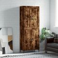 vidaXL Vysoká skrinka dymový dub 69,5x34x180 cm spracované drevo