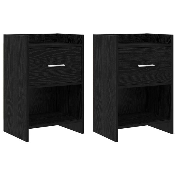 vidaXL Nočné stolíky 2 pcs Čierny dub 40 x 30 x 60 cm Kompozitné drevo