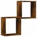 vidaXL Nástenné poličky Cube 2 ks Dub dymový 30x15x30 cm