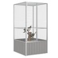 vidaXL Klietka pre vtáky sivá 111x107x211,5 cm pozinkovaná oceľ