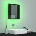 vidaXL LED kúpeľňová zrkadlová skrinka lesklá čierna 40x12x45 cm akryl