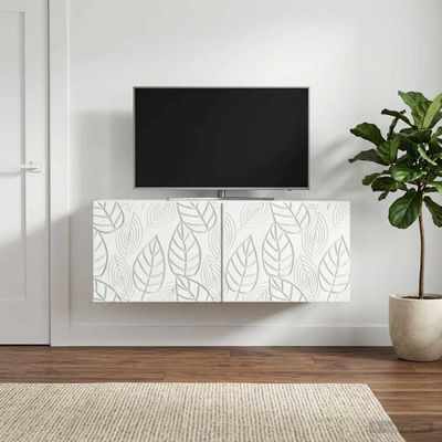 vidaXL Nástenná TV skrinka 98 x 31 cm Biela Kompozitné drevo Nástenný