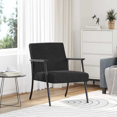 vidaXL kreslo Čierna 59 x 75 x 78 cm Zamat