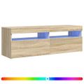 vidaXL TV skrinka s LED svetlami dub sonoma 120x35x40 cm
