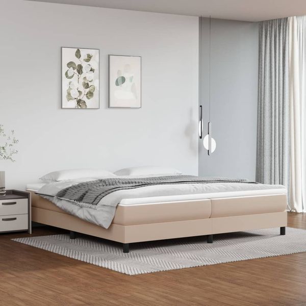 vidaXL Posteľný rám s boxspringom kapučínový 200x200 cm umelá koža