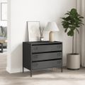 vidaXL Komoda čierna 68x39x58,5 cm oceľ valcovaná za studena