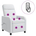 vidaXL Masážne relaxačné kreslo Biela Látka