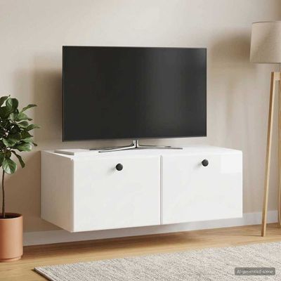 vidaXL Nástenná TV skrinka 78,5 x 41 x 30 cm Biela s vysokým leskom