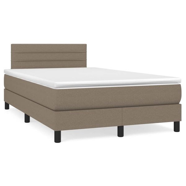 vidaXL Boxspring posteľ s matracom a LED sivohnedá 120x190 cm látka