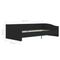 vidaXL Pohovka s USB čierna látková 90x200 cm