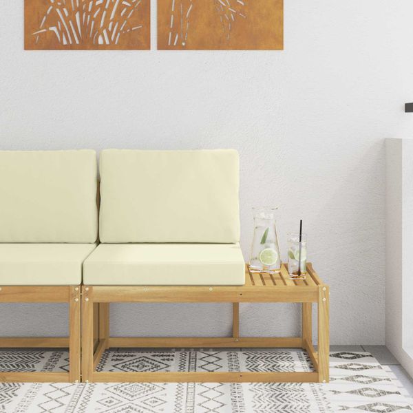 vidaXL Vonkajšia koncová pohovka s vankúšom Biela 91 x 63 x 73 cm