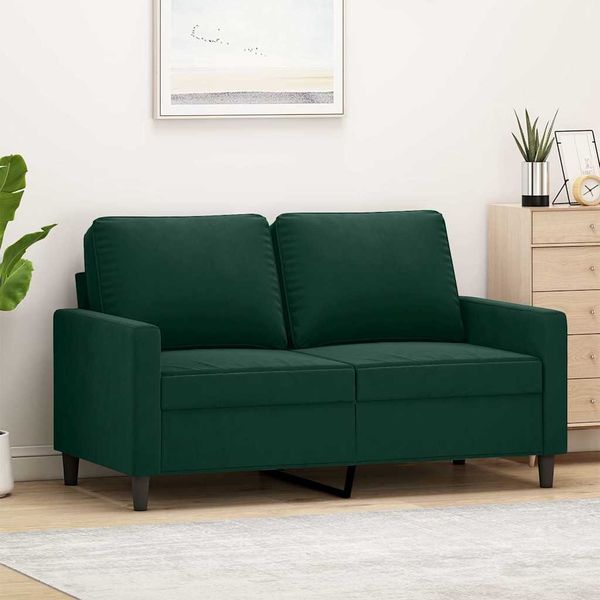 vidaXL 2-miestna pohovka tmavozelená 120 cm zamat