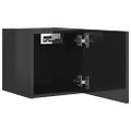 vidaXL Nástenné TV skrinky 2 ks lesklé sivé 30,5x30x30 cm