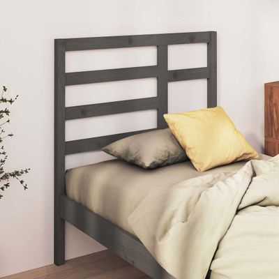 vidaXL Čelo postele sivé 96x4x100 cm masívna borovica