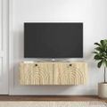 vidaXL Nástenná TV skrinka Dub sonoma 98 x 41 x 30 cm Kompozitné drevo