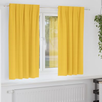 vidaXL Záclony na zatemnenie s krúžkami 2 pcs Horčicová žltá