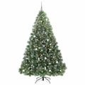 vidaXL Umelý vianočný stromček s 300 LED-i Zelená 240 cm PE a PVC