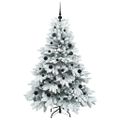 vidaXL Umelý vianočný stromček s 150 LED-i Biela 150 cm PE a PVC