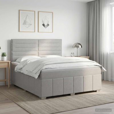 vidaXL Posteľ boxspring s matracom Svetlosivá 140 x 190 cm Látka