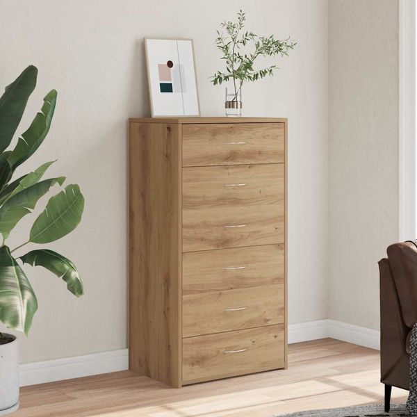 VidaXL Príborník so 6 zásuvkami Dub Artisan 50x34x96 cm Umelecké drevo