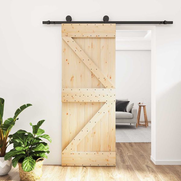 vidaXL Posuvné dvere Prírodná a čierna 85 x 210 cm