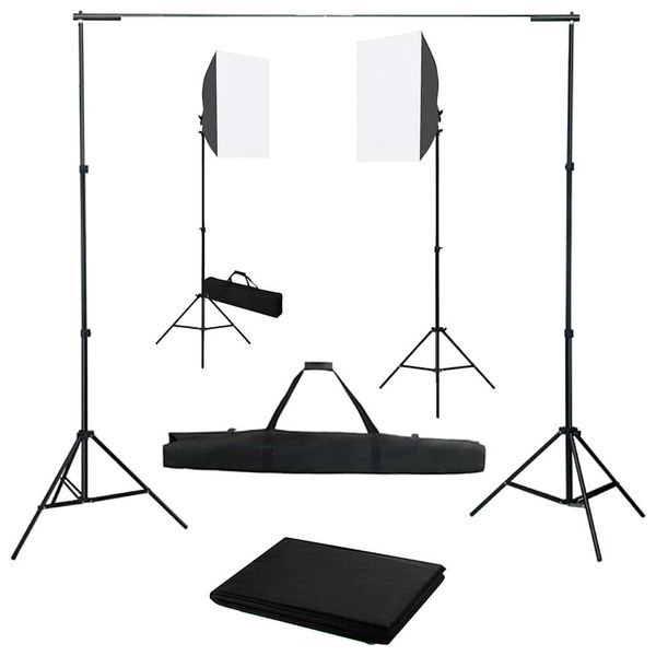 vidaXL Sada do fotoštúdia so softbox svetlami a pozadím