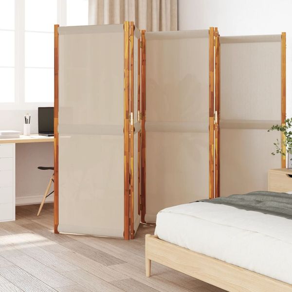 vidaXL 5-panelový paraván sivohnedý 350x180 cm