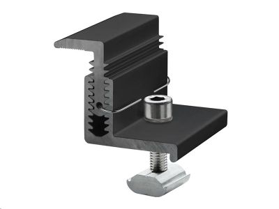 Rozbavený koncový uchyt čierny nastaviteľný 30-42.5 x 36.2 mm click - sada 4ks čierna