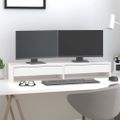 vidaXL Stojan na monitor biely 100x27x15 cm masívna borovica
