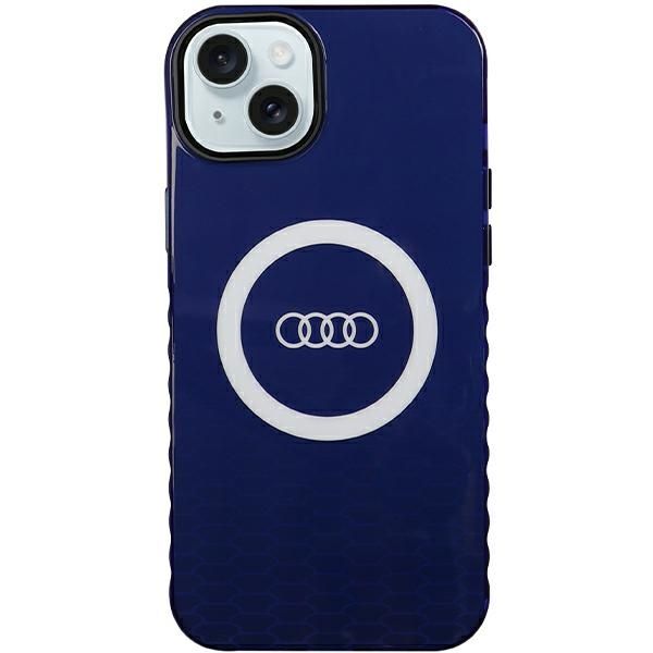 Puzdro Audi pre iPhone 15 Plus 6,7" modré IML Big Logo MagSafe Case