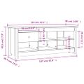 vidaXL Skrinka na topánky biela 110x38x45,5 cm masívna borovica