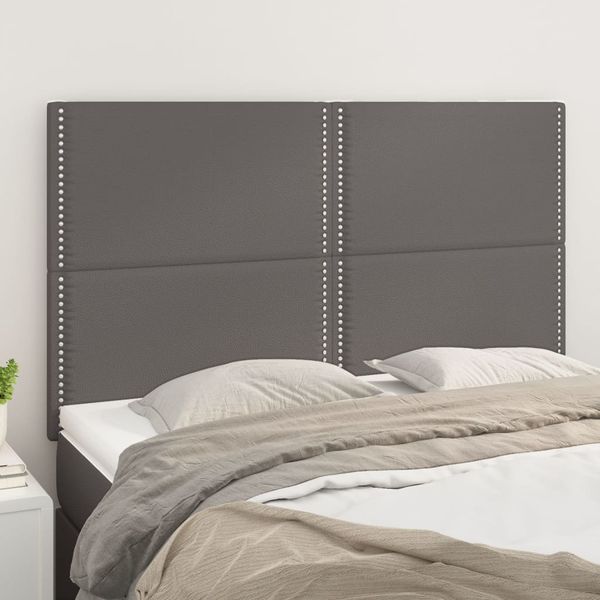 vidaXL Čelo postele sivé 144x5x118/128 cm umelá koža