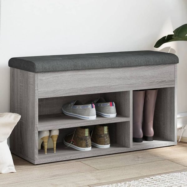 vidaXL Lavička na topánky sivá sonoma 82x32x45,5 cm kompozitné drevo