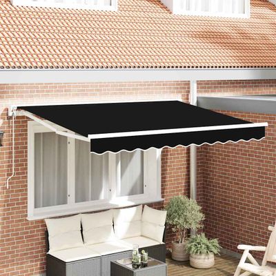 vidaXL Rám markízy Čierna 300 x 200 cm Polyester s PU povrchom